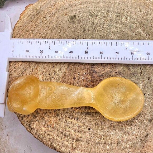 Nature Yellow Quartz Hand Carved Panda 3.2" Spoon. - Picture 9 of 10